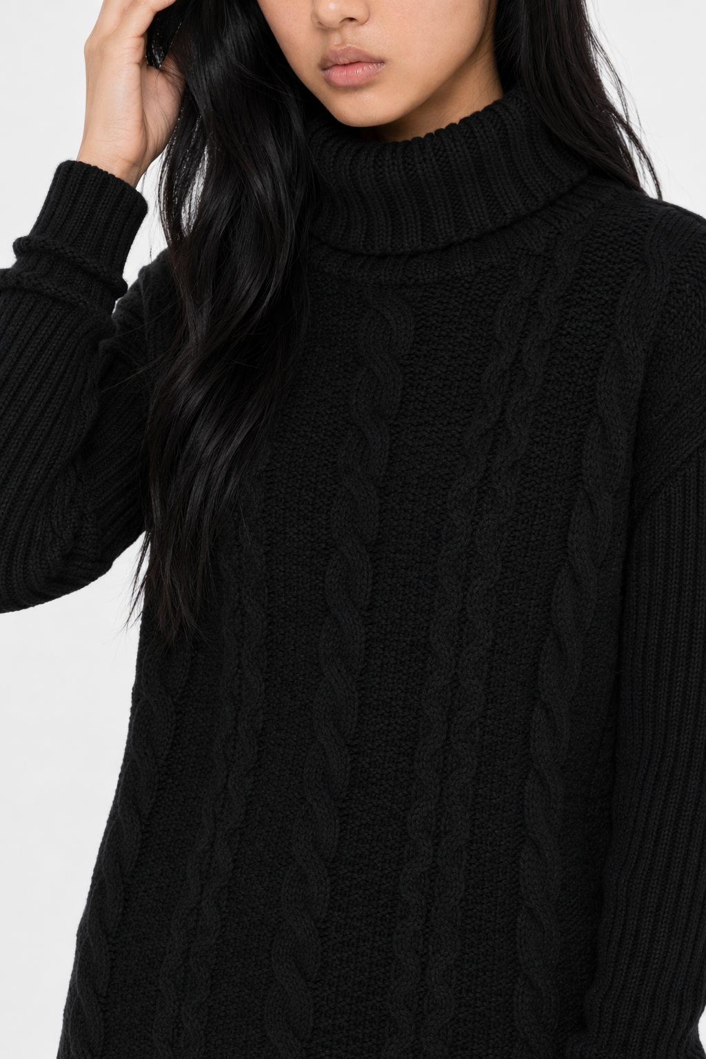 Turtle Neck Women's Sweater - Timeless and Elegant Black