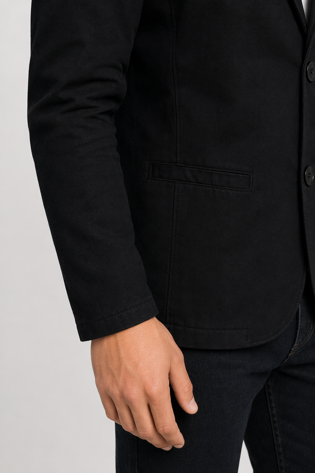 Casual Canvas Jacket for Men Black