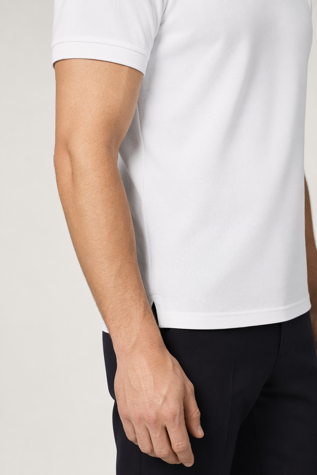 Casual Polo Shirt for Men with Short Sleeves White