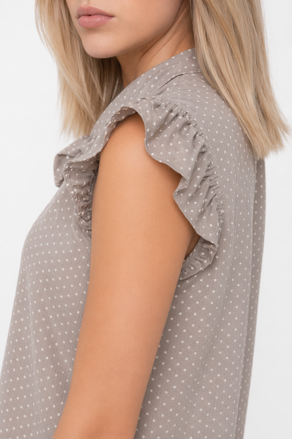Summer Sleeveless Chiffon Top for Women Khaki