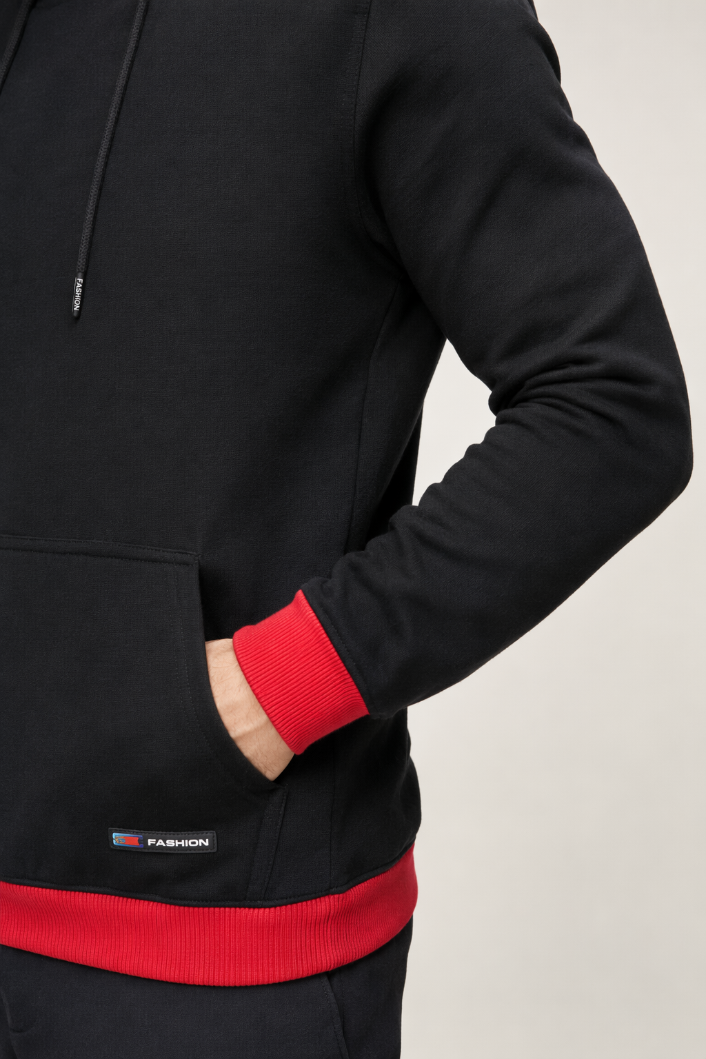 Men's Two Tone Hoodie - Emphasizing Style and Elegance Black