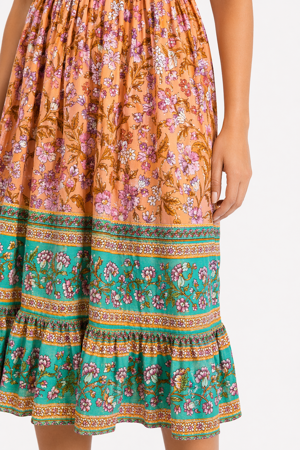 Floral Summer Dress for Women - One-Piece Design Orange