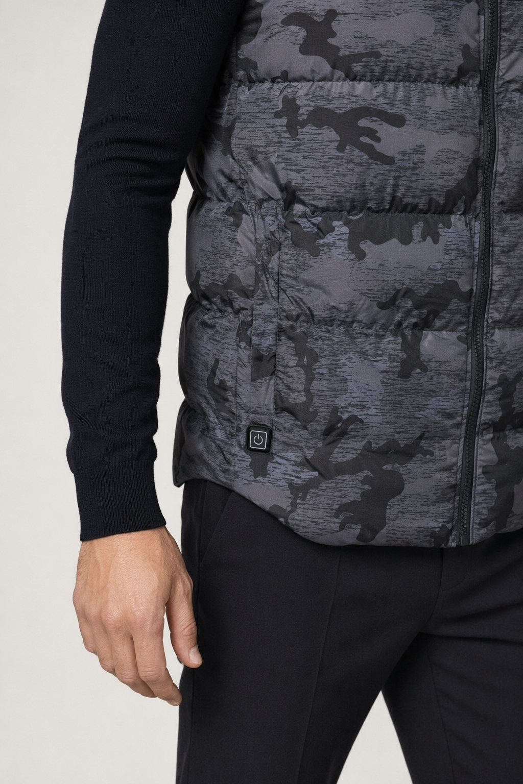 Intelligent Technology Heated USB Winter Vest for Men Gray