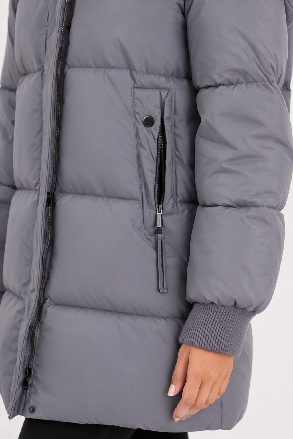 Oversize Faux Fur Hooded Jacket for Women Gray