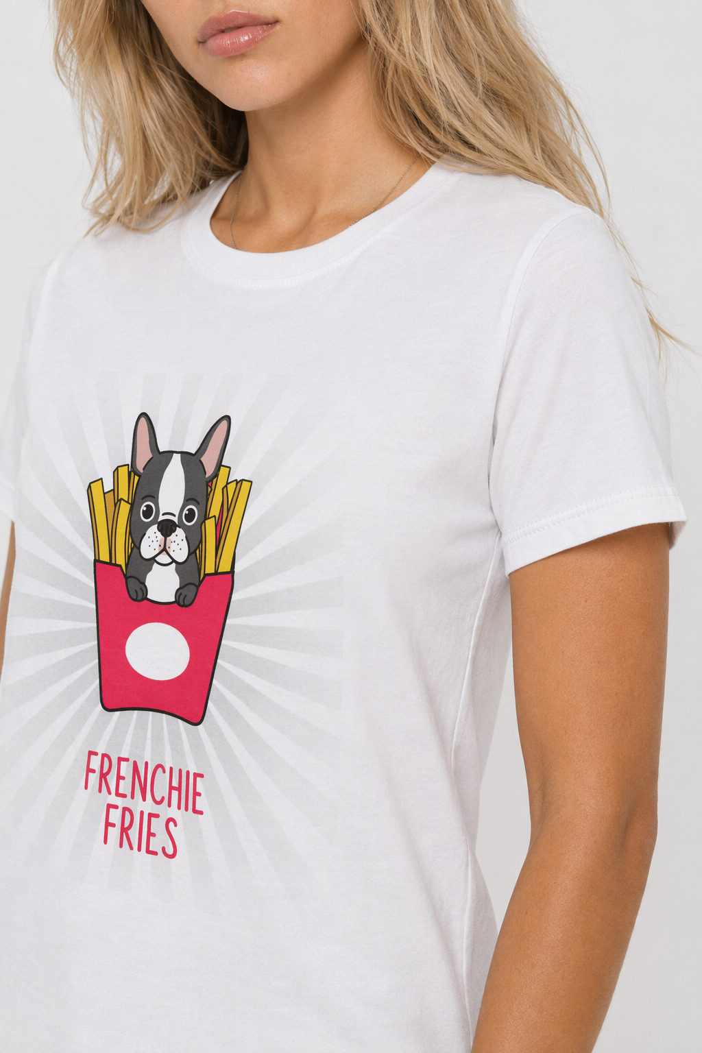 Frenchie Fries T-Shirt for Young Boys White