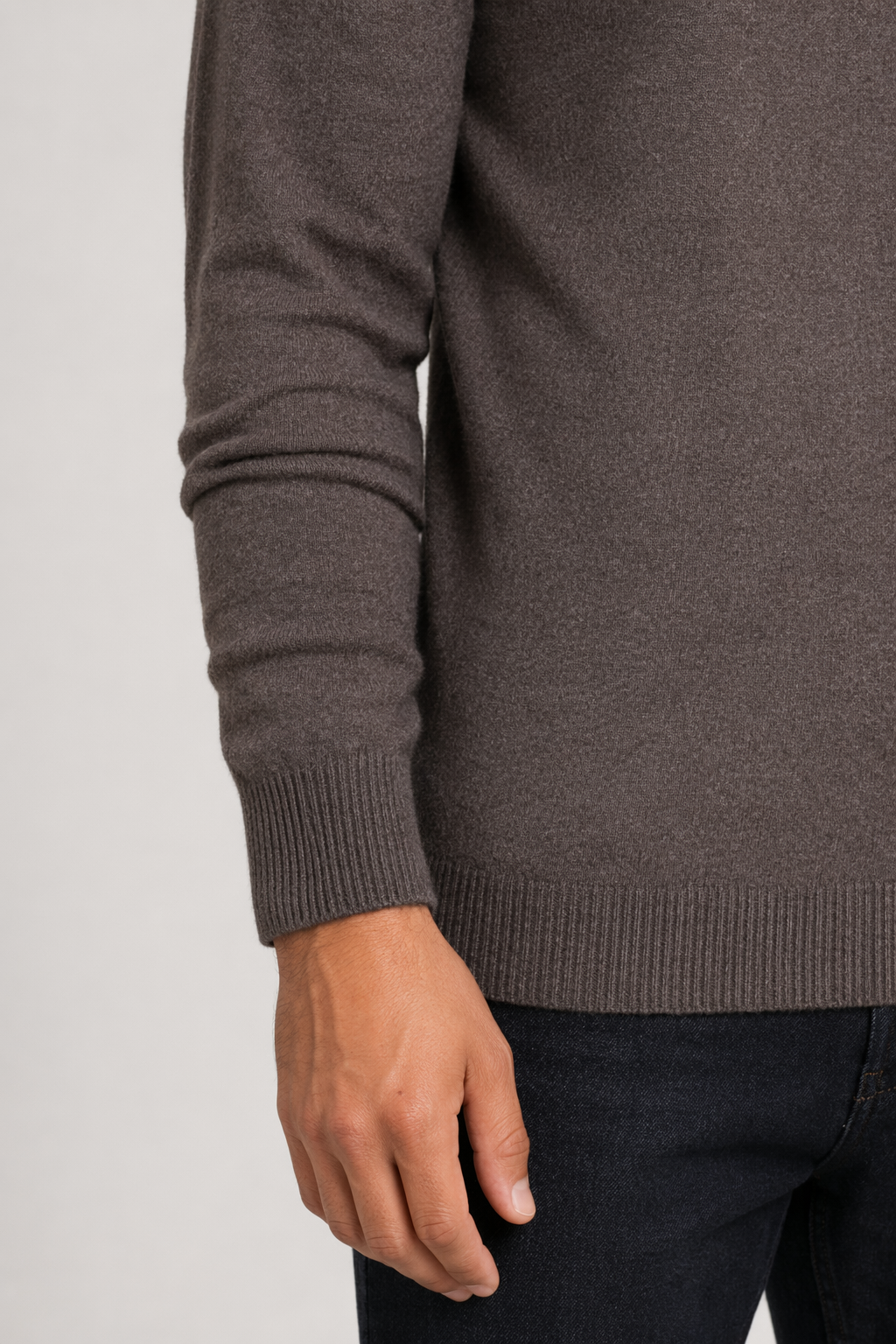Slim-Fit Turtleneck Sweater for Men Khaki