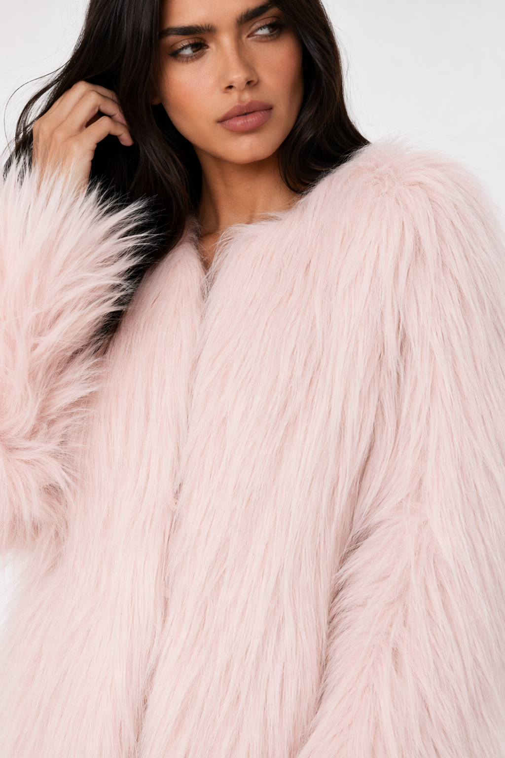 Pink Faux Fur Coat for Women Default