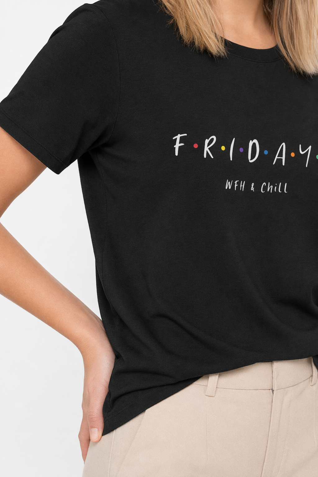 Friday Women's Short Sleeve Jersey Tee for Work from Home and Relaxation Asphalt