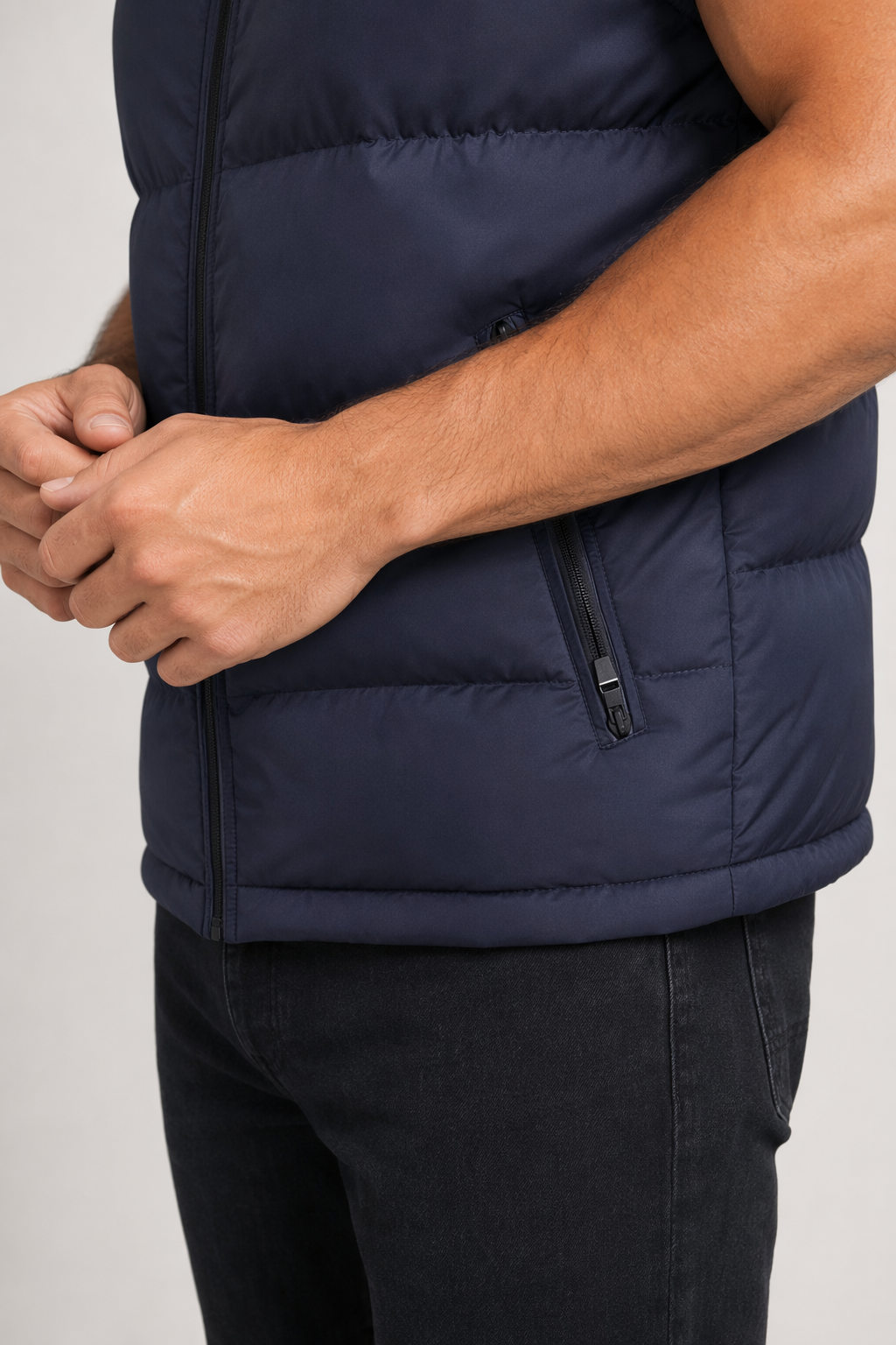 Casual Men's Insulated Sleeveless Jacket Navy