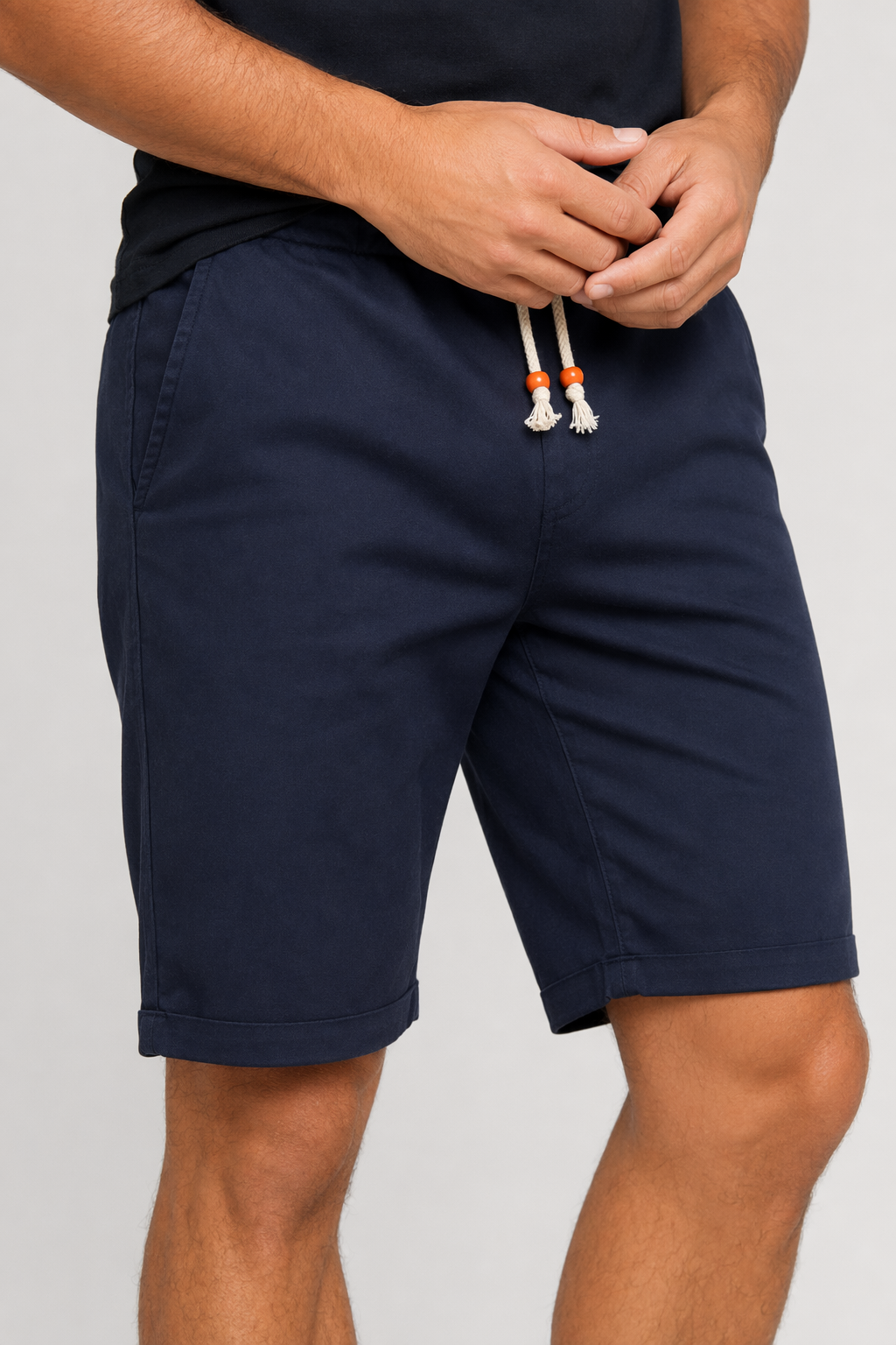 Casual Drawstring Shorts for Men Navy