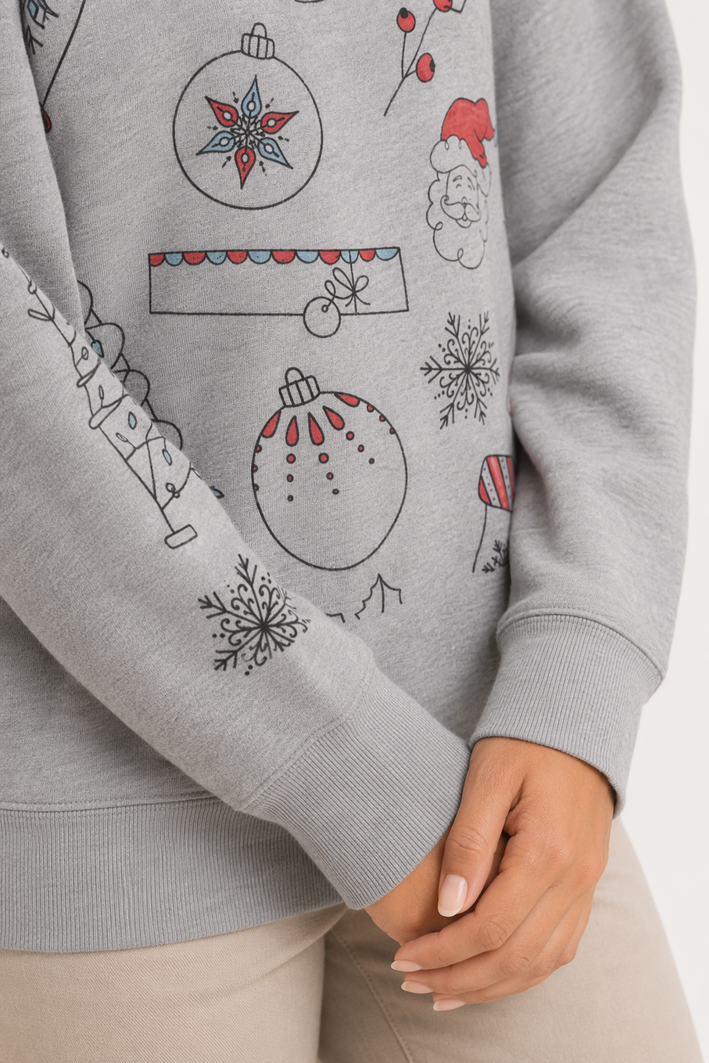 Christmas-themed Sweater for Women Sport Grey