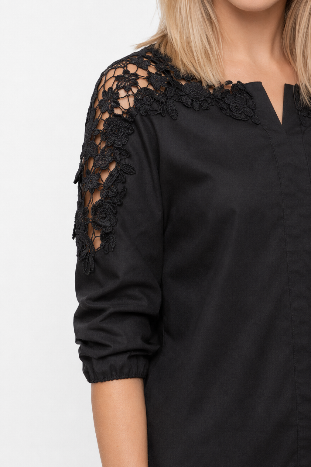 Lace Sleeve Blouse - Summer Street Style Black