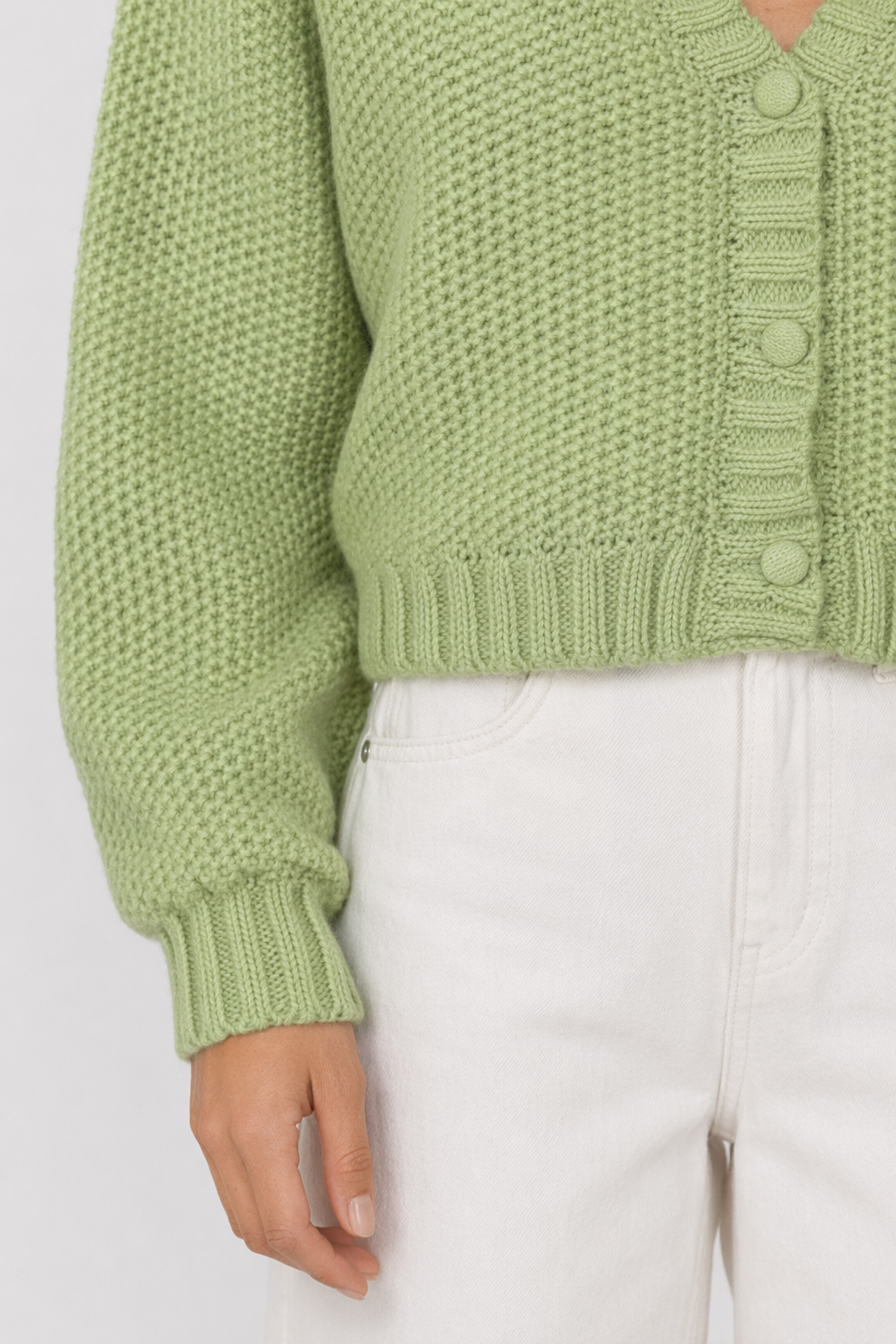 Slim Fit Short Cardigan for Women Green