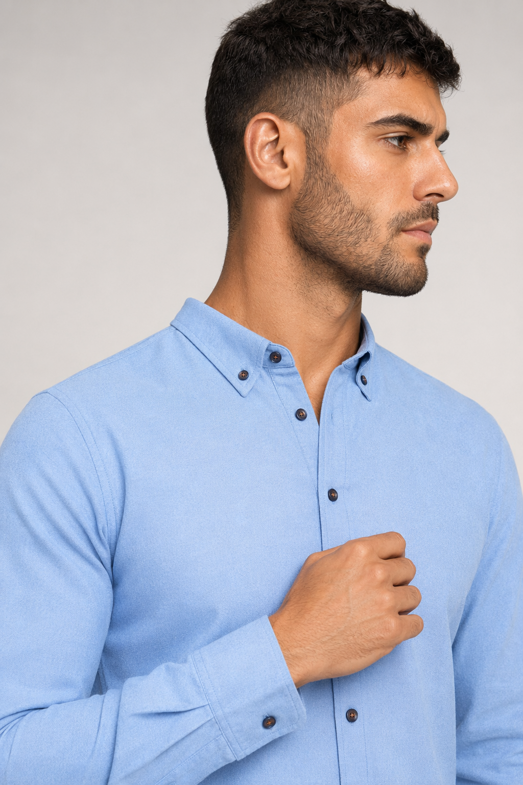Long Sleeve Oxford Shirt for Men - Updated Title Blue
