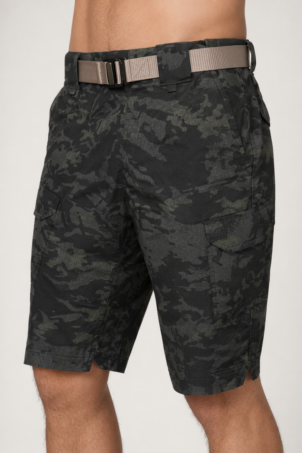 Efficient Outdoor Shorts for Men with Fast Drying Capability Dark Camo