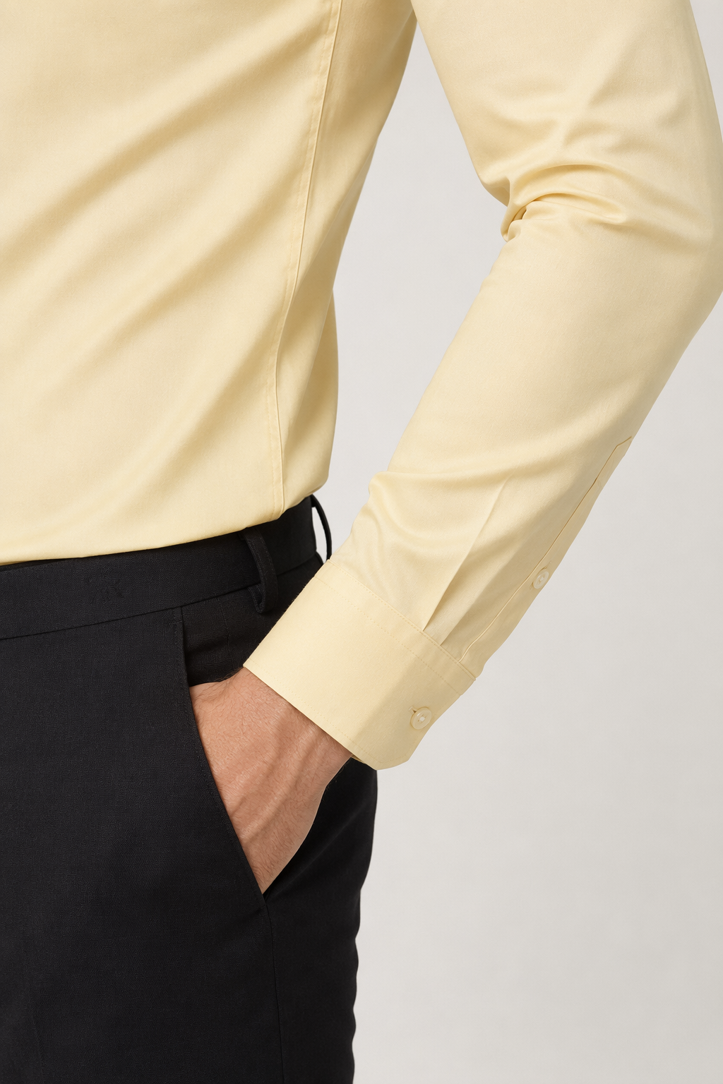 Slim Fit Button-Up Shirt for Men - Stylish and Modern Design Yellow