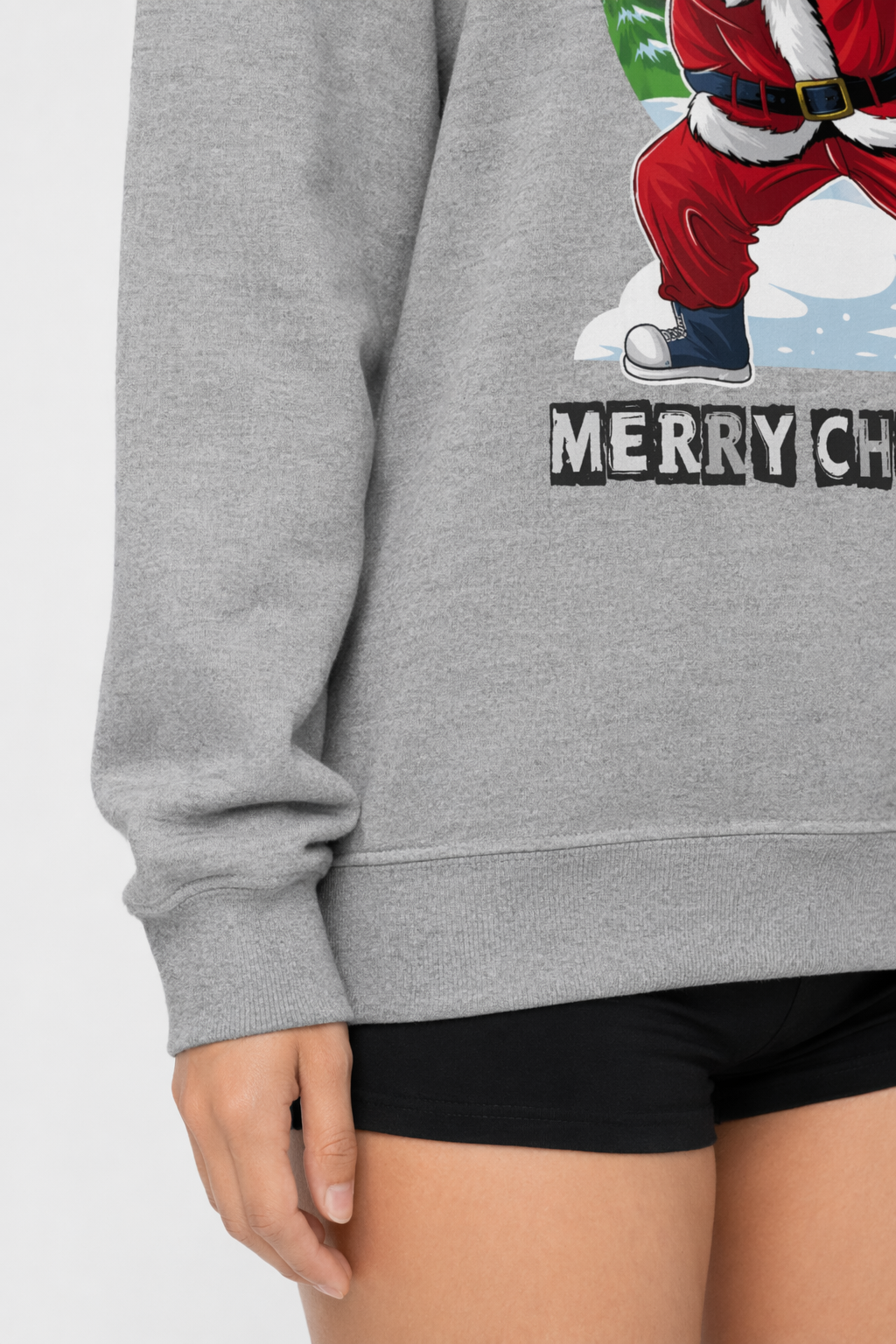 Santa Dabbing Women's Crewneck Sweatshirt Sport Grey