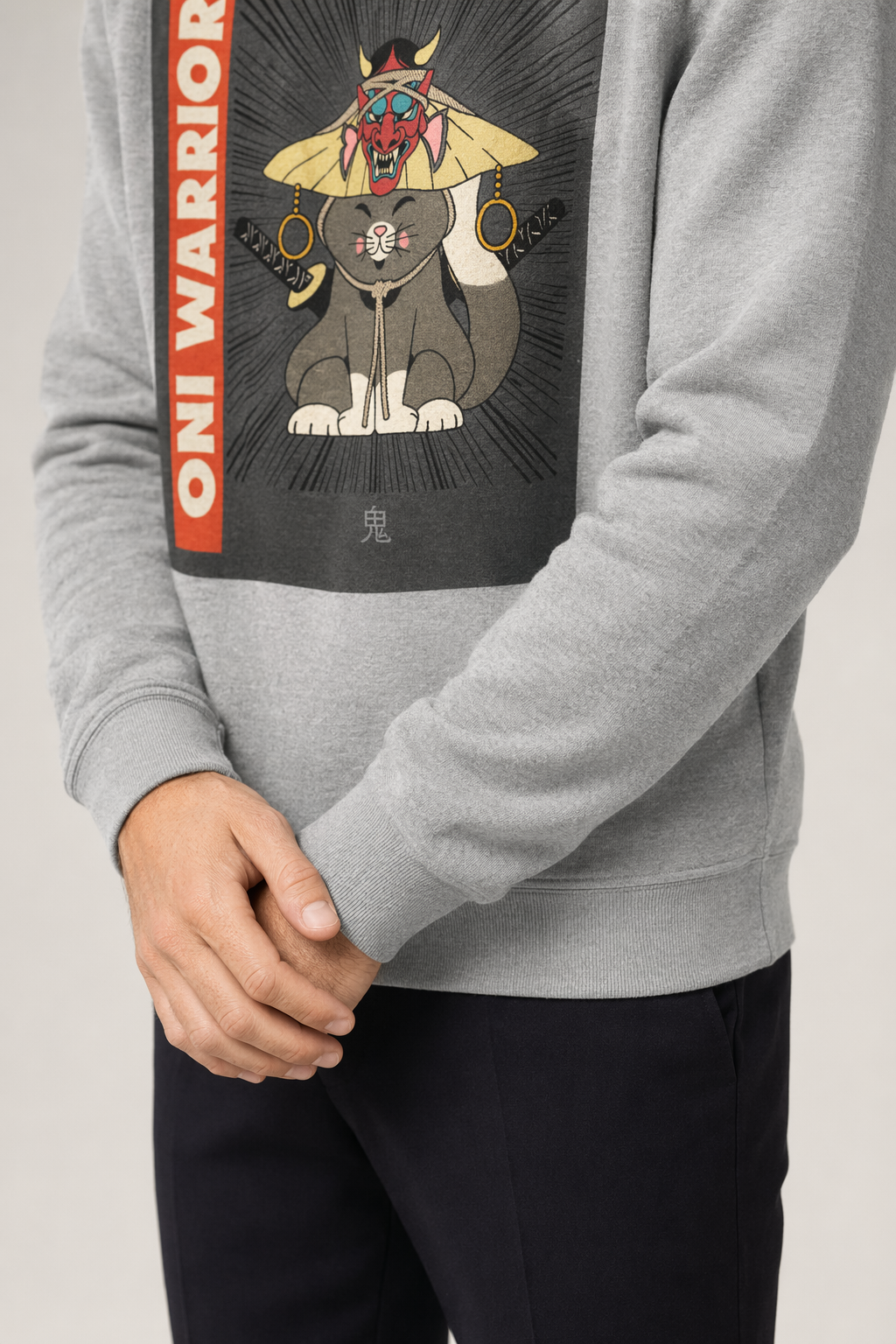 Warrior Cat Men's Sweatshirt Sport Grey