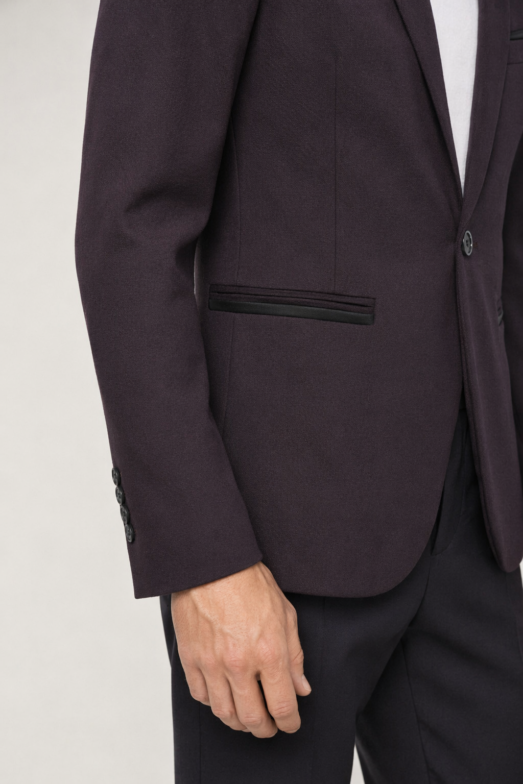 Single-Button Mens Smart Casual Jacket Purple