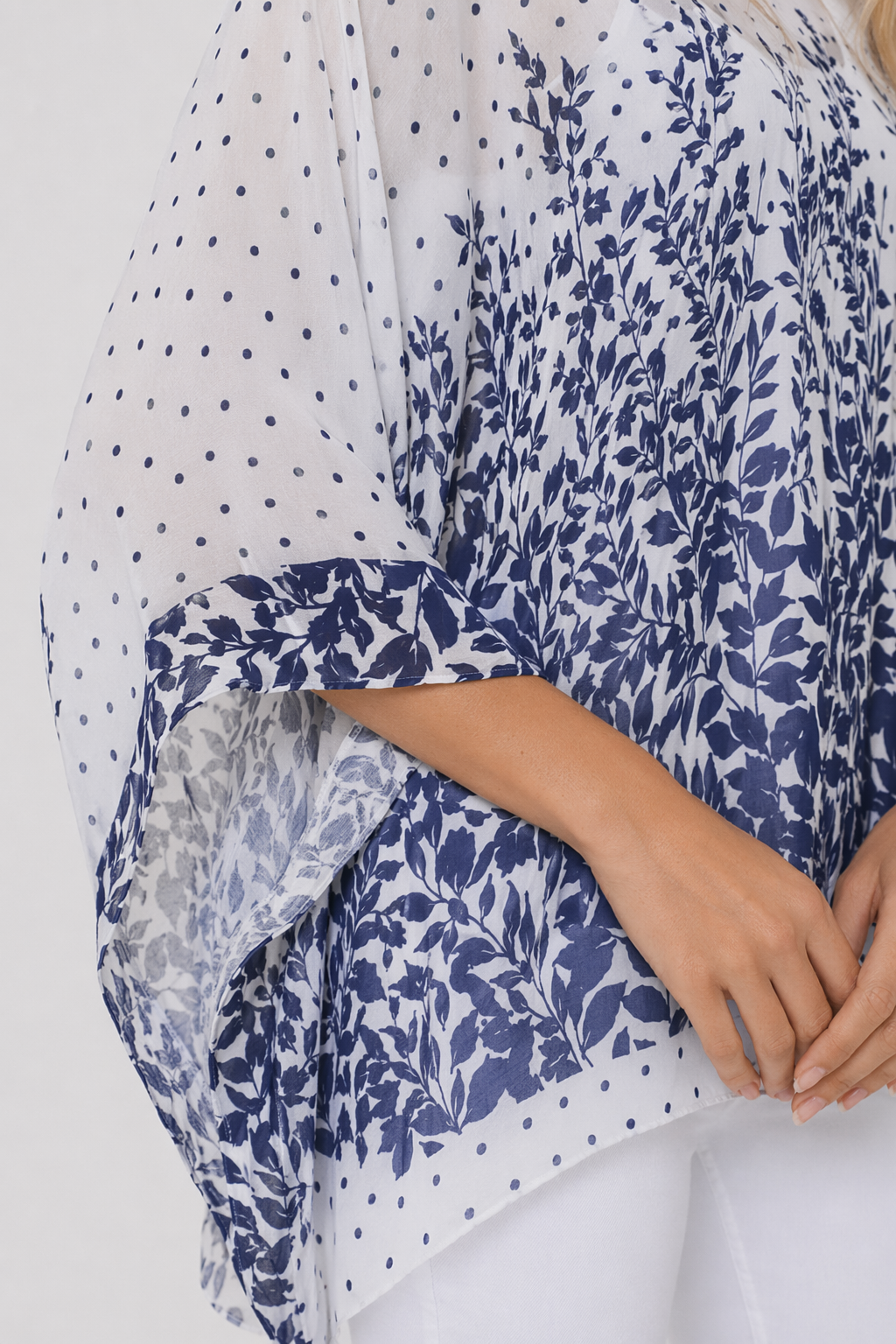 Lavender Floral Chiffon Tunic for Women Default
