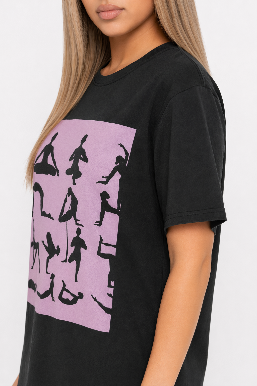 Yoga Haven Printed Tee Black