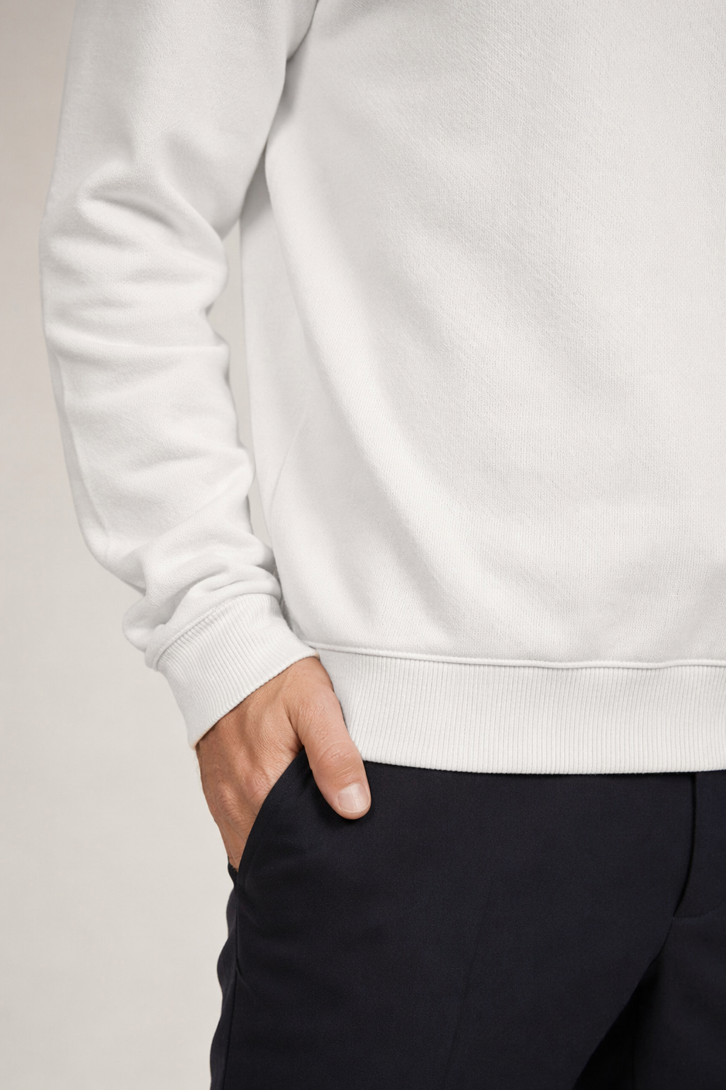 Angled Logo Crewneck Sweatshirt for Men White