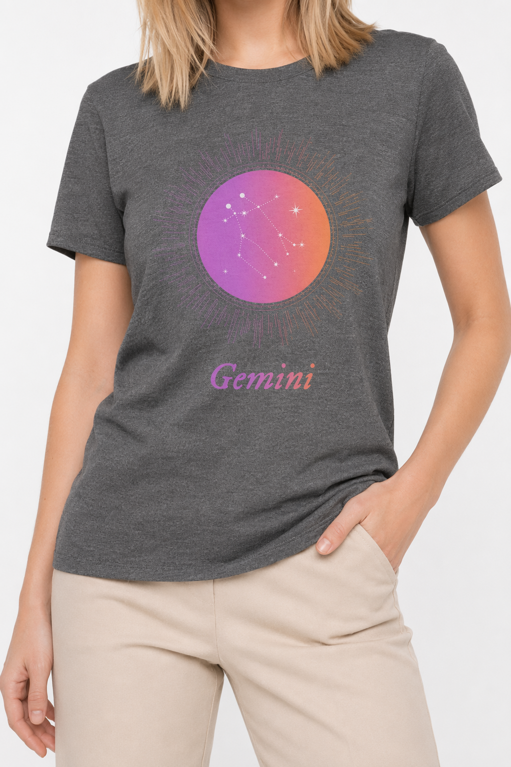Gradient Zodiac T-Shirt for Women Deep Heather