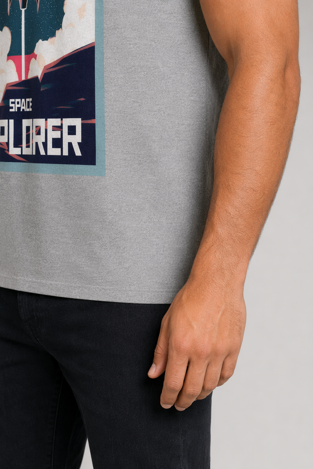 Rocket Man Tee for Men Sport Grey