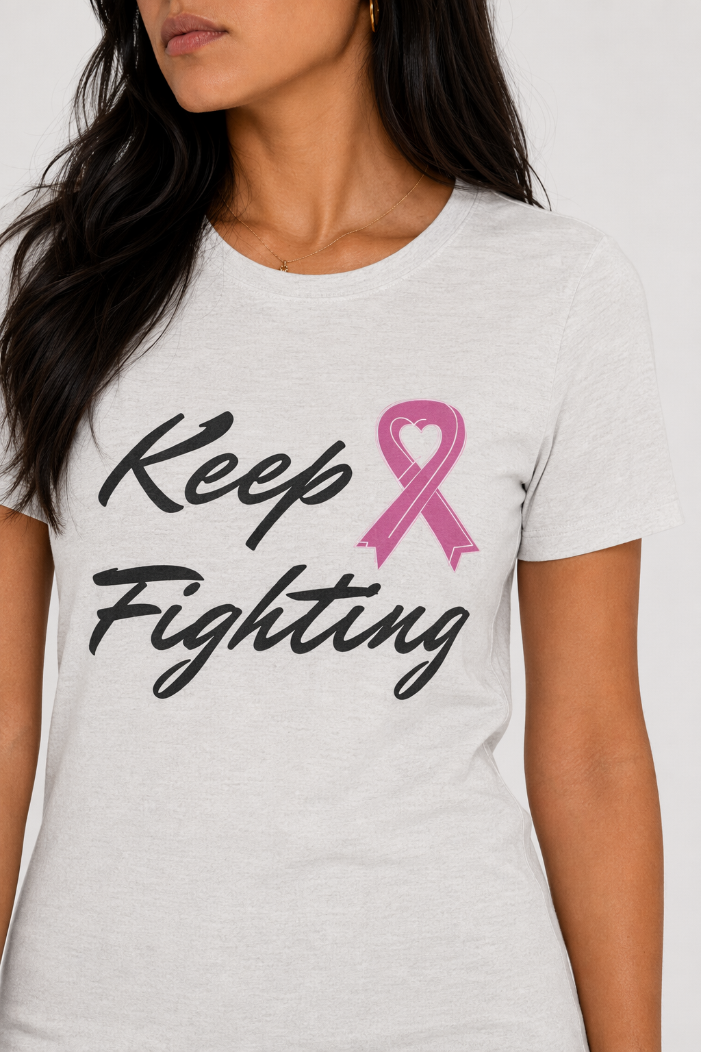 Pink Ribbon Awareness Tee for the Fight Against Cancer Heather Stone