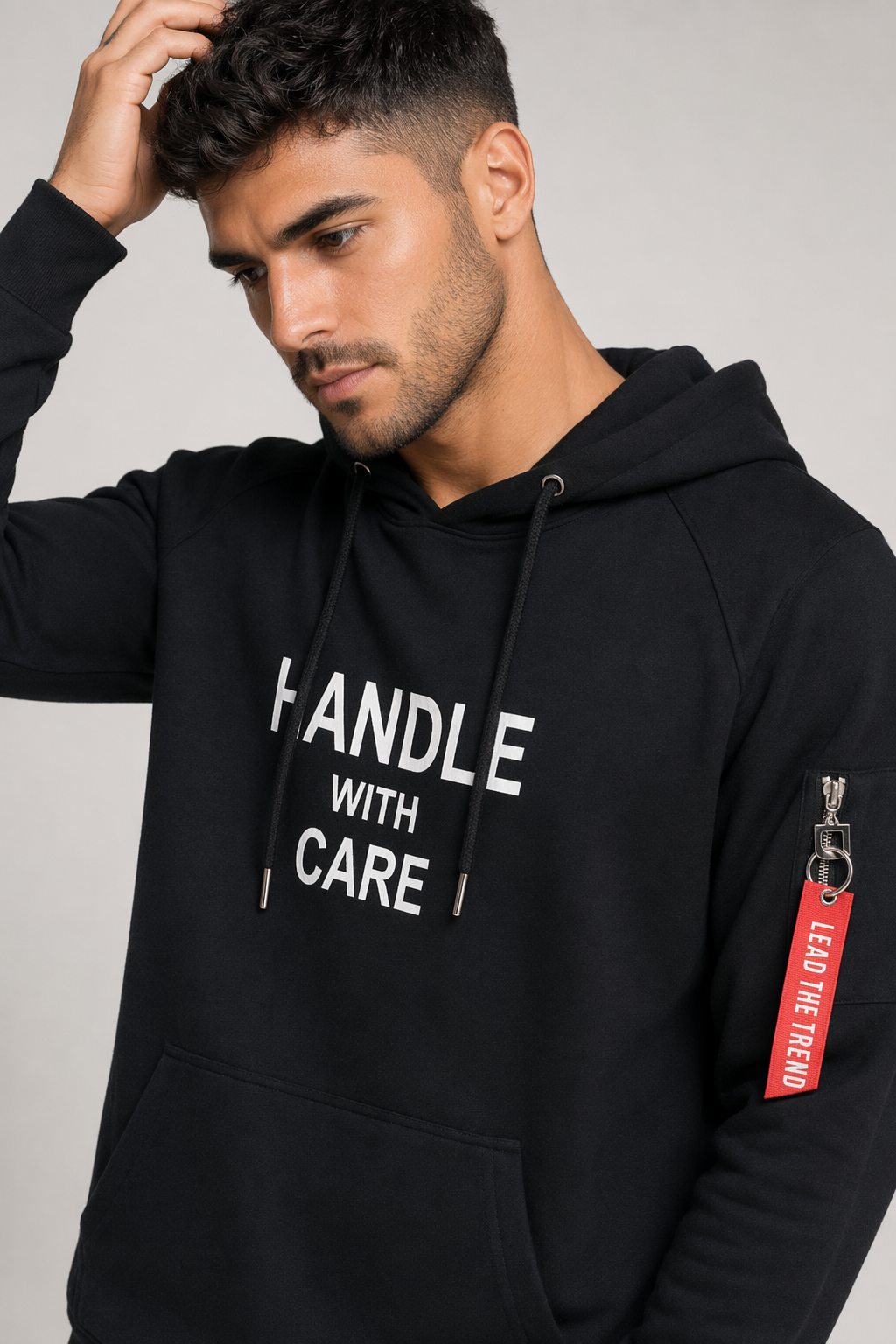Street Style Hoodie for Men Black