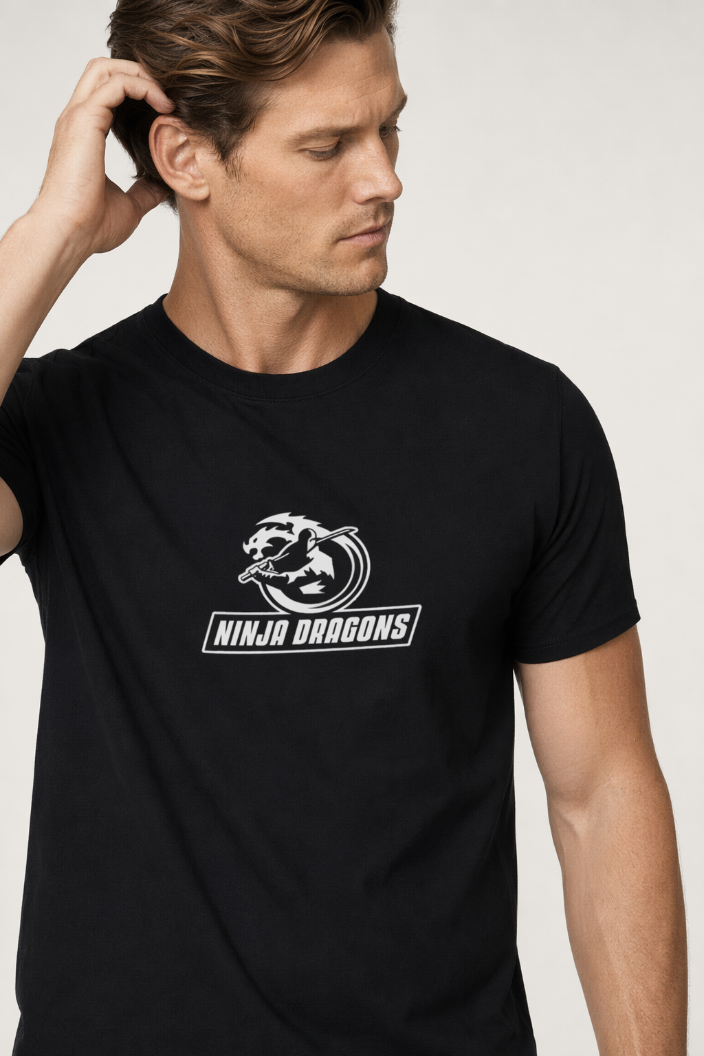Heavy Cotton Tee - Ninja Dragon Black