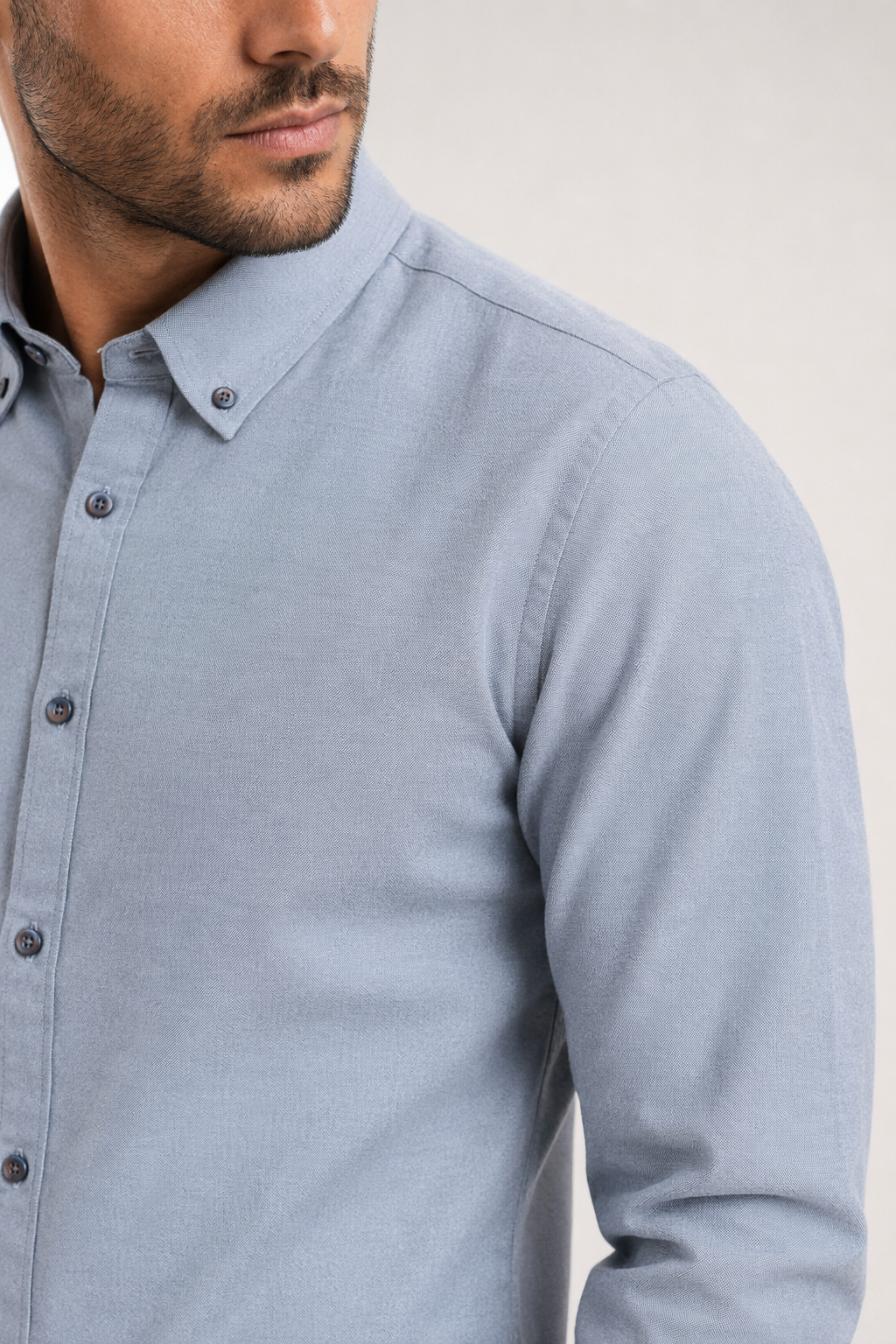 Long Sleeve Oxford Shirt for Men - Updated Title Gray