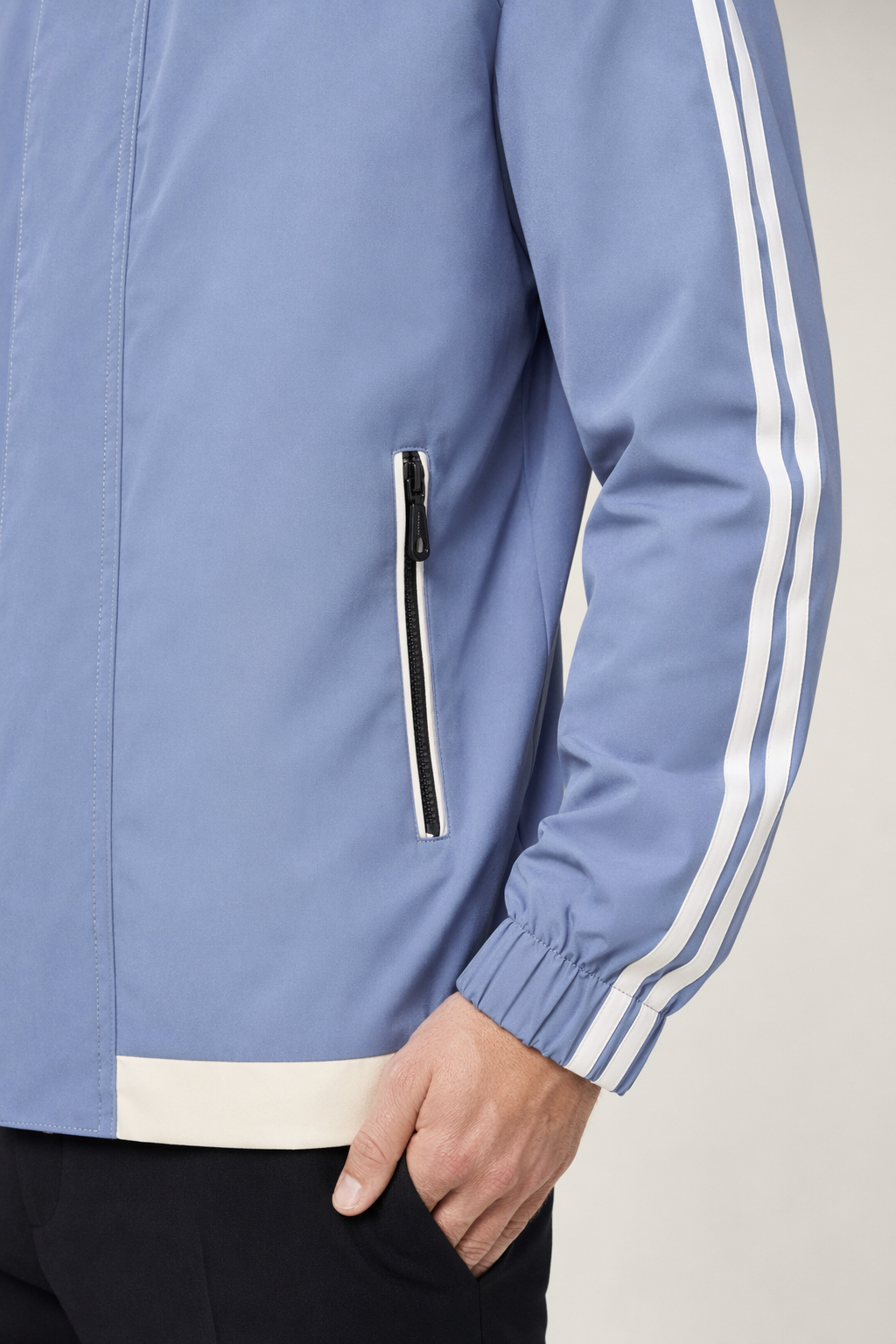 Windproof Hooded Jacket for Men Blue