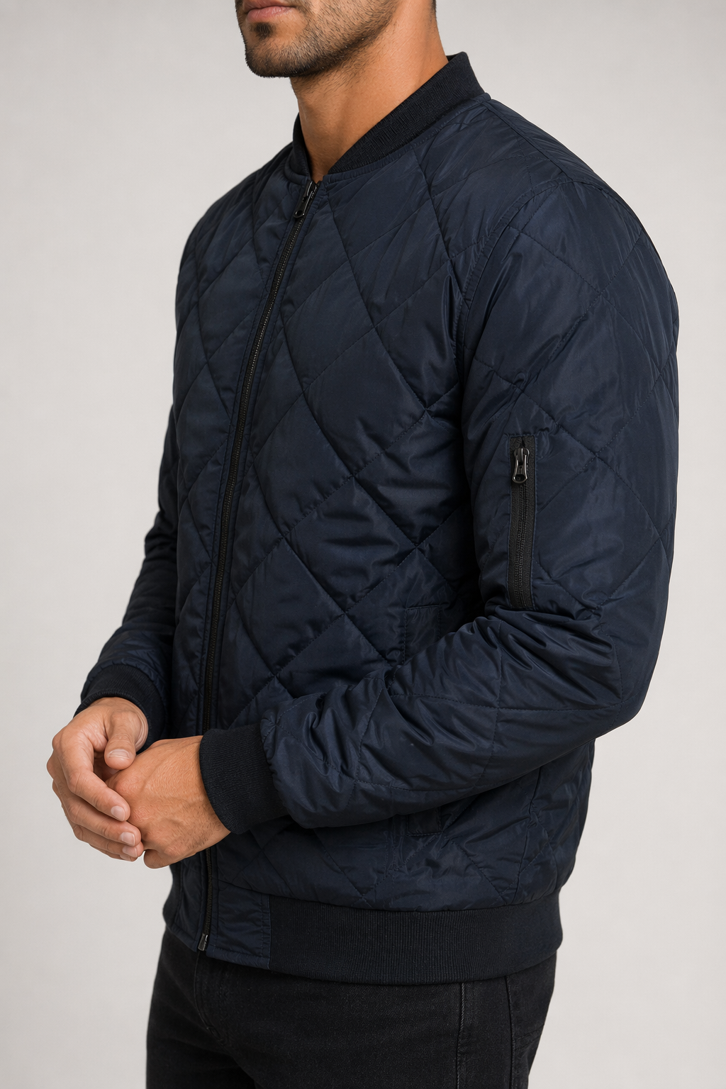 Quilted Jacket for Men Navy
