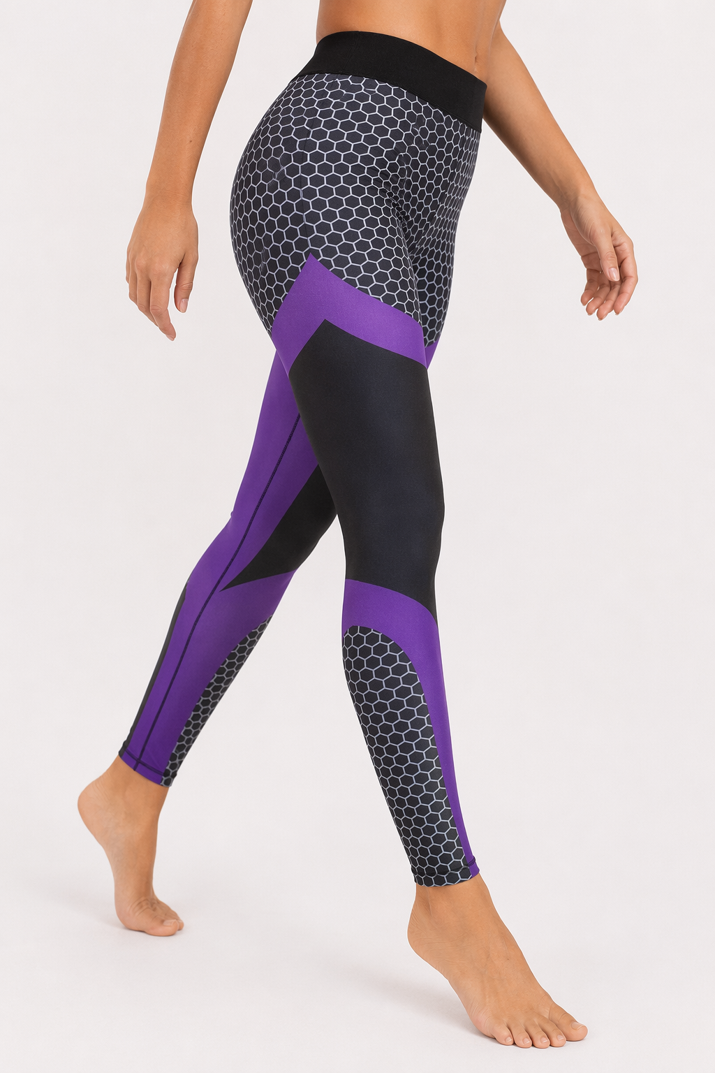 Yoga Leggings with Built-In Push Up for Fitness Training PURPLE