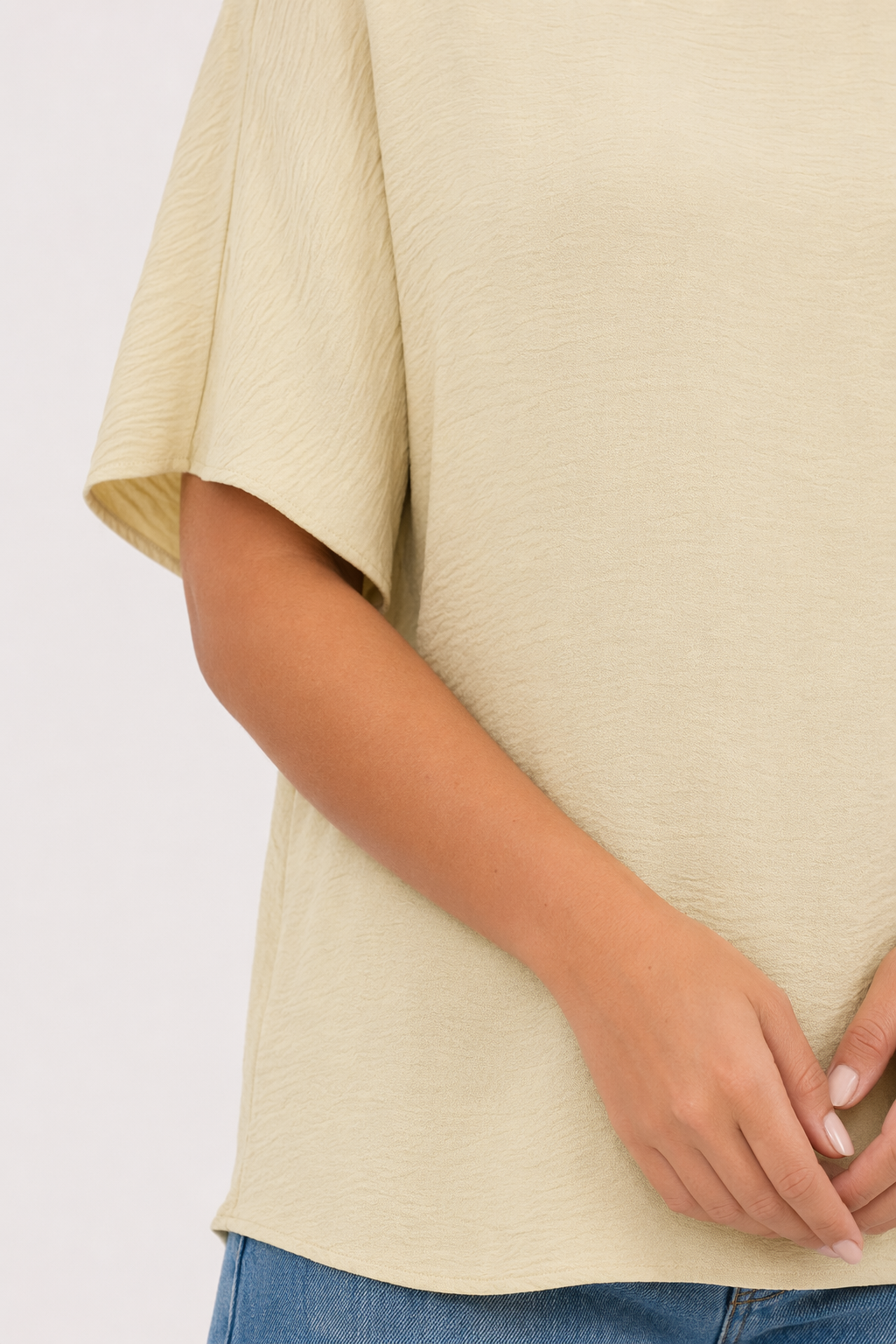 Casual Loose Fit Summer Top for Women Beige