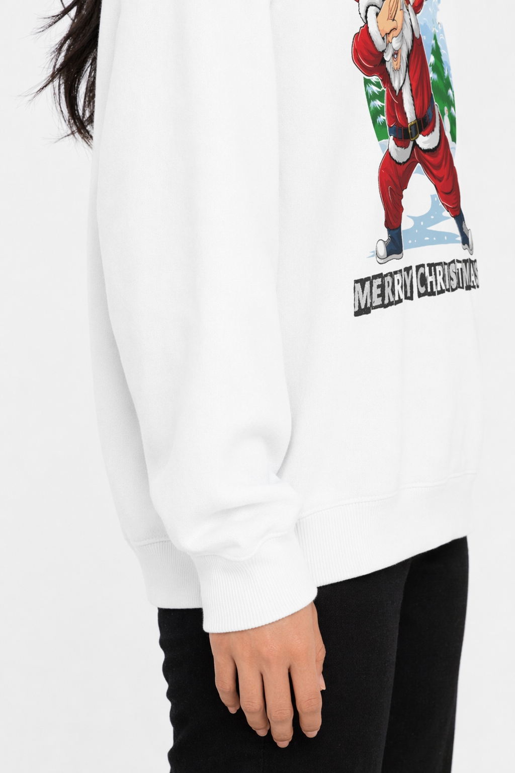 Santa Dabbing Women's Crewneck Sweatshirt White