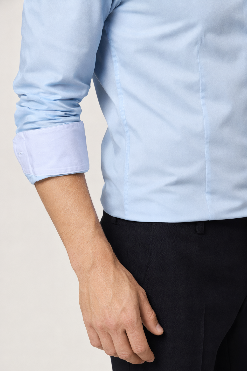 Dual Collar Men's Button-up Shirt Blue