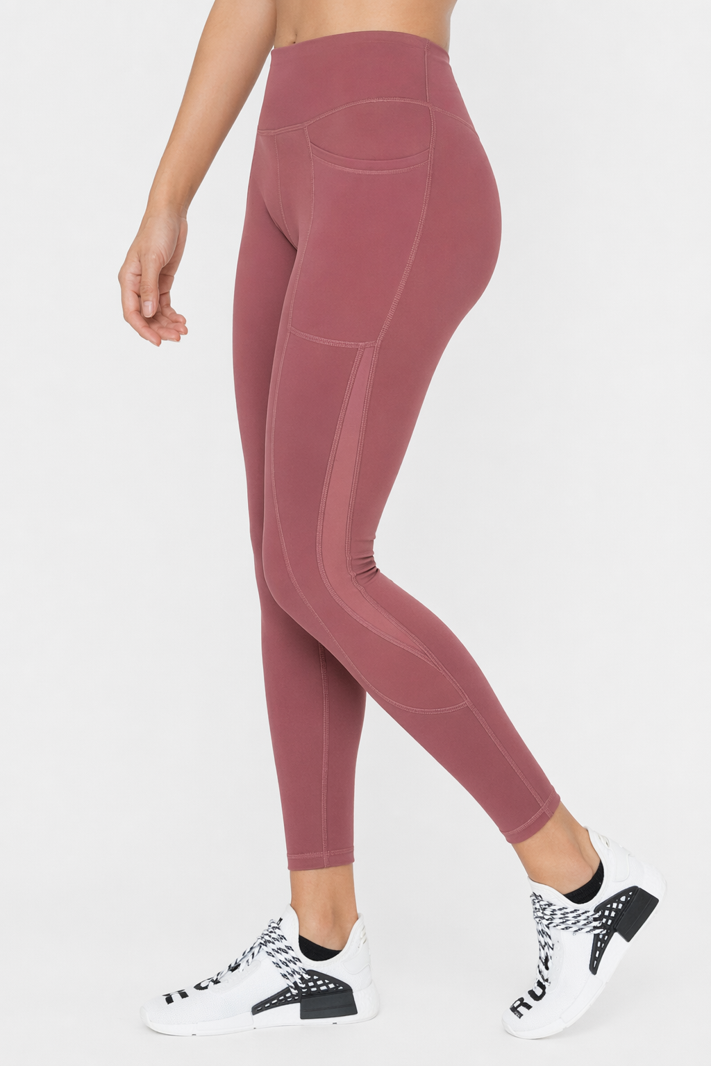 Athletic Legging for Women with Convenient Side Pockets Red