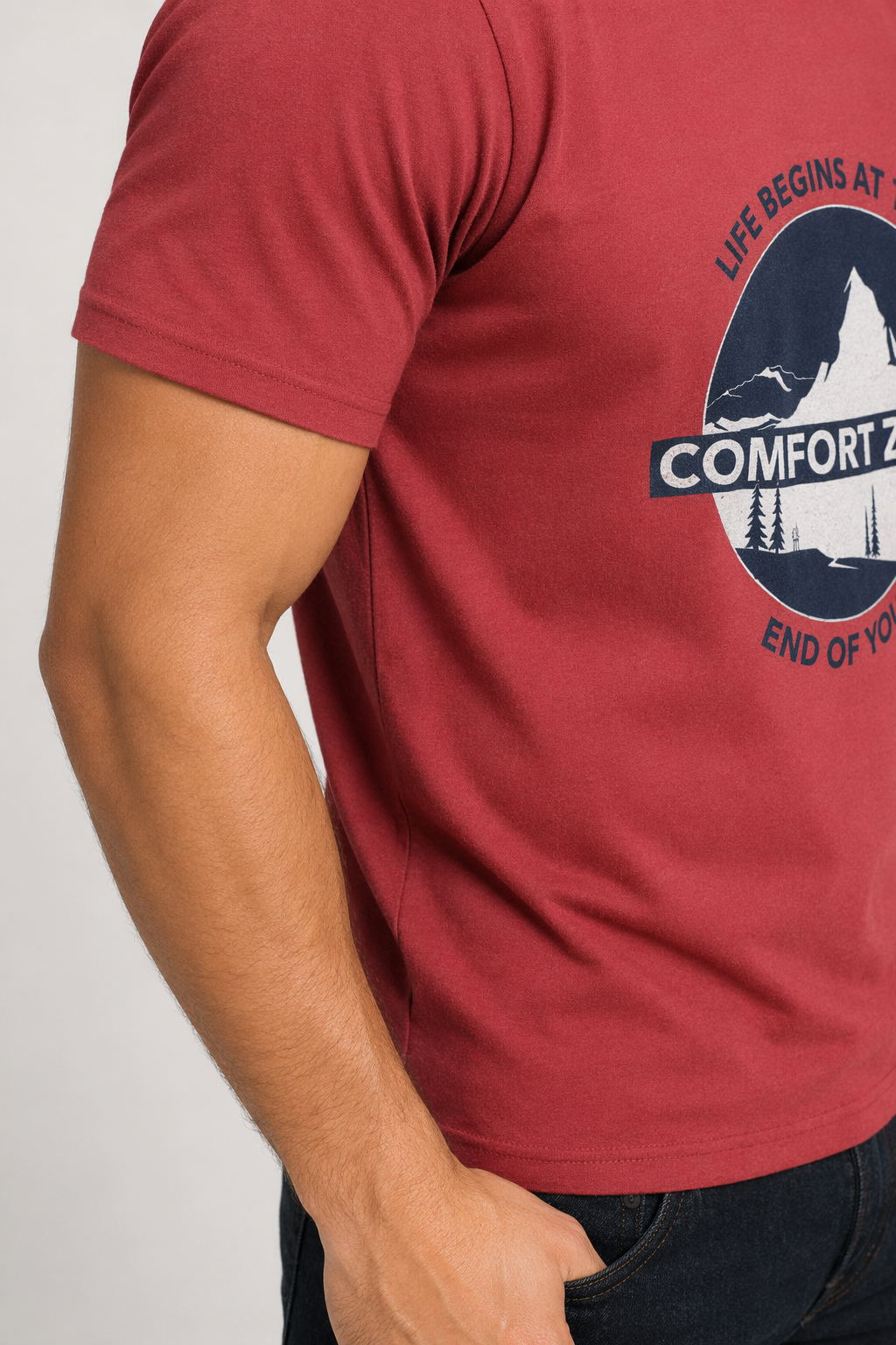 Comfort Zone Men's T-Shirt: Find Your Ultimate Comfort Red