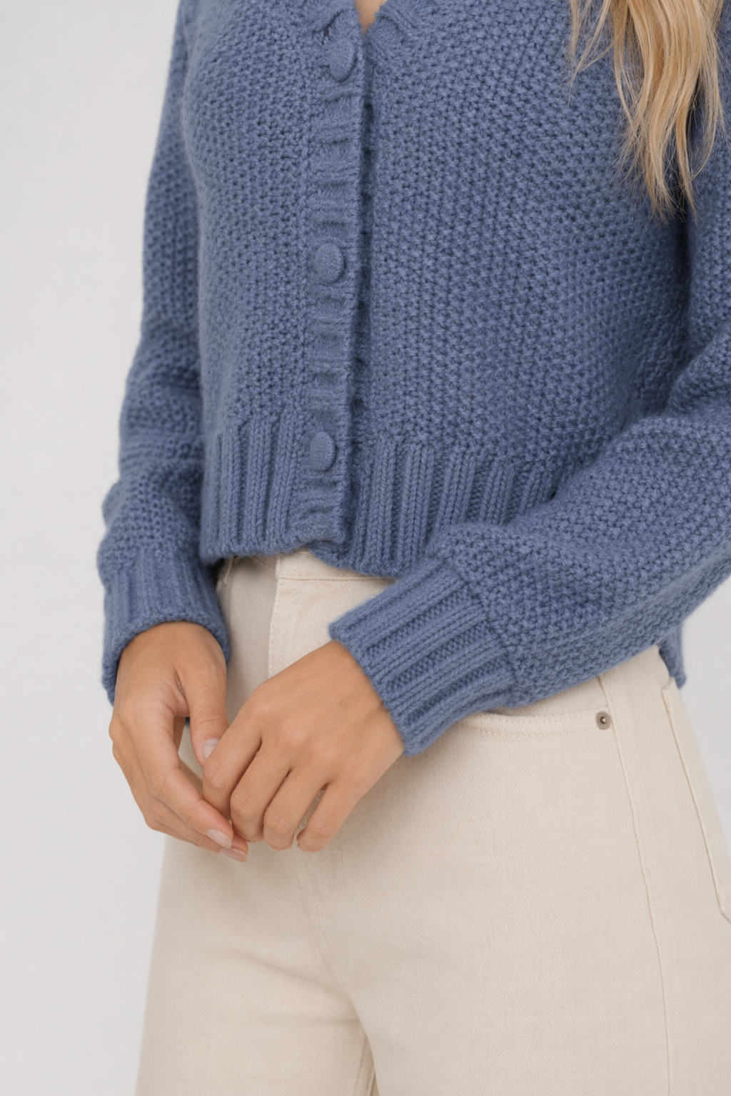 Slim Fit Short Cardigan for Women Blue