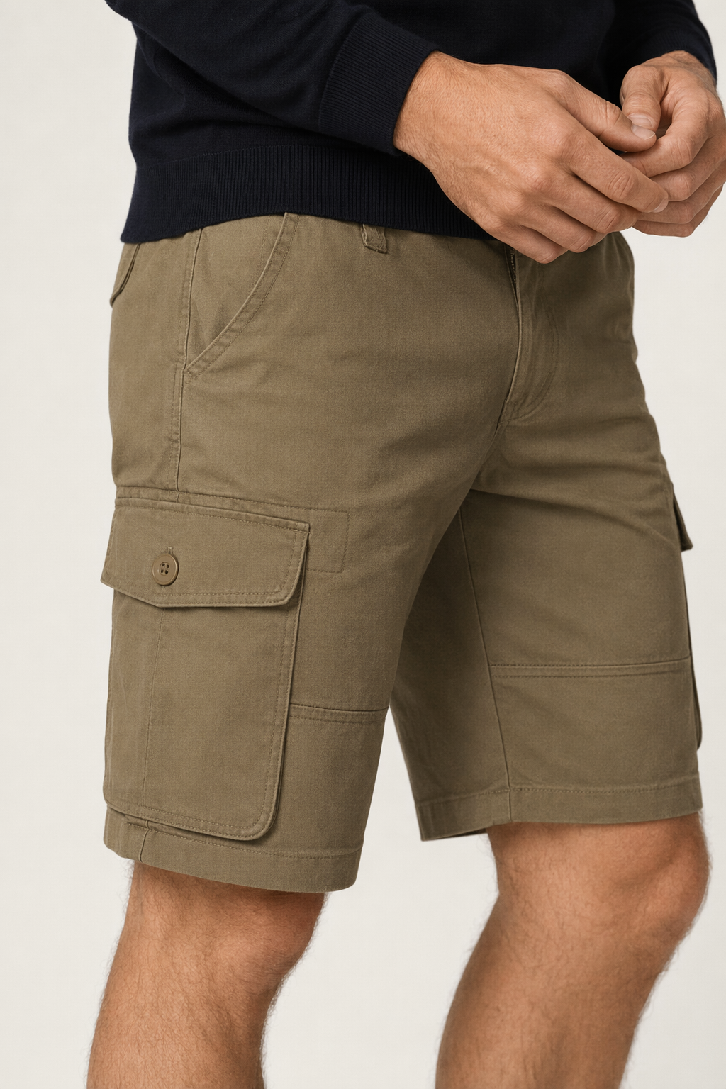 Casual Shorts with Multiple Pockets for Men Khaki