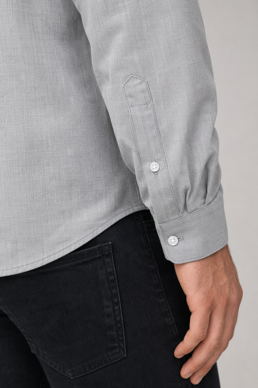 Classic Men's Shirt with Button Front Gray