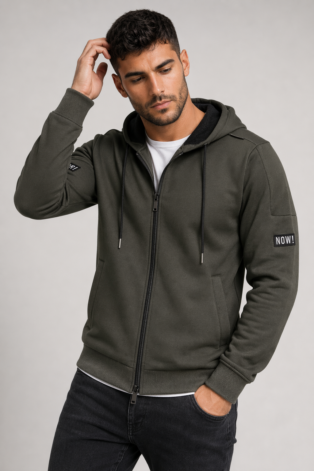 Zipper Hoodie for Men: Get it NOW! Army Green