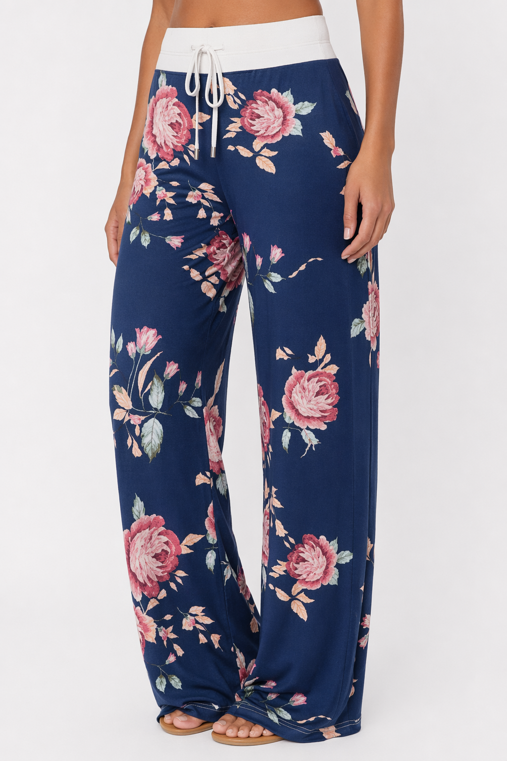 Flexible Women's Casual Trousers Blue