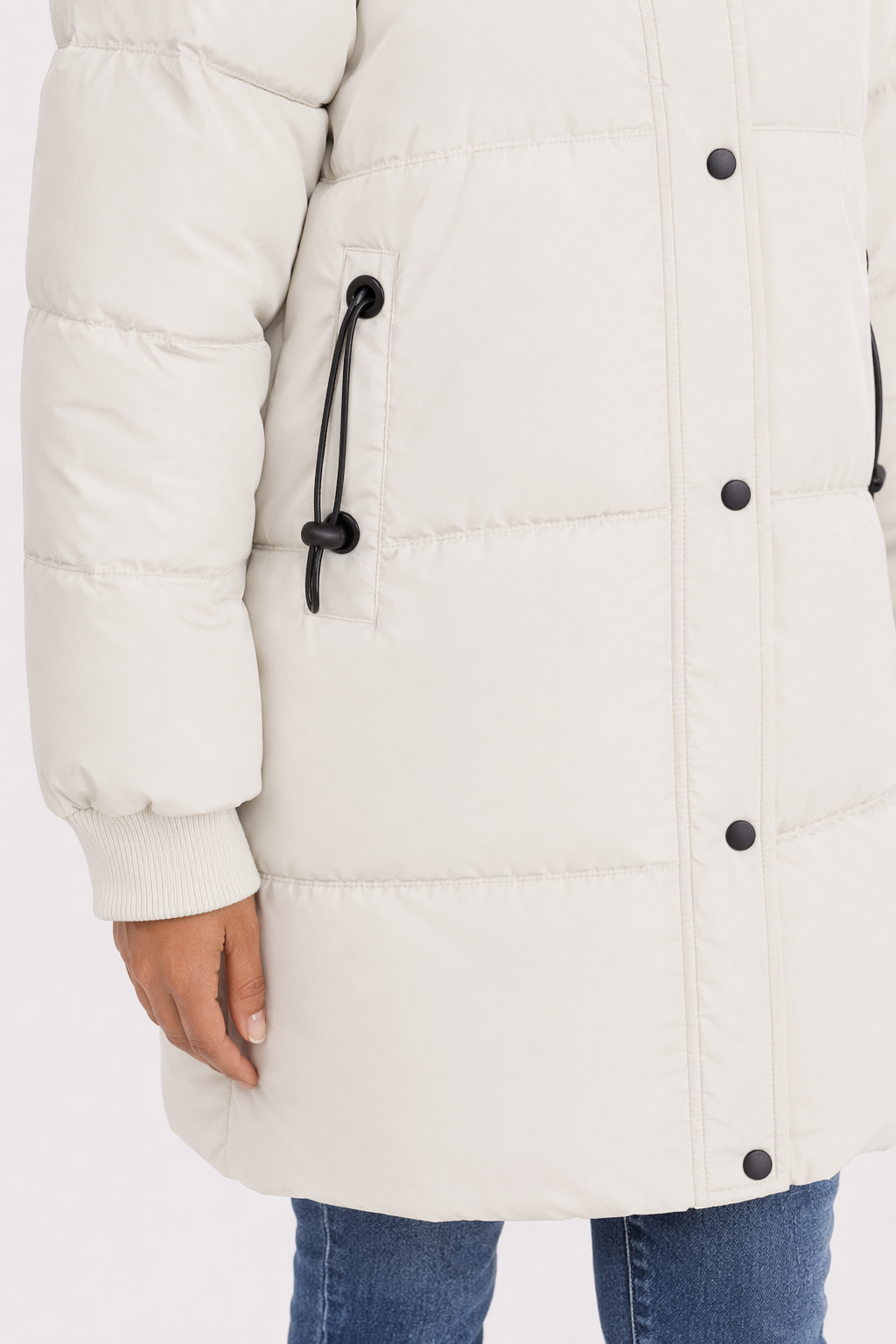 Oversize Faux Fur Hooded Jacket for Women Off White