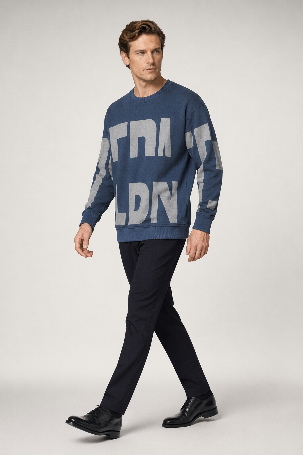 Stylish Logo Sweatshirt for Men in 3 Color Options Blue