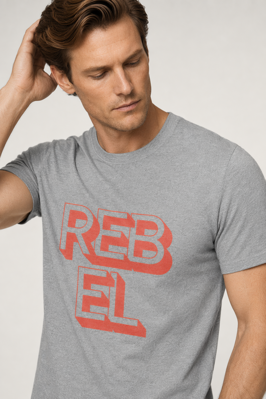 Rebel Logo Tee for Men Sport Grey