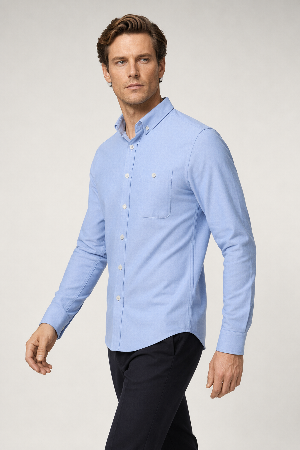 Long Sleeve Oxford Shirt for Men: Retaining Clarity and Distinction Blue