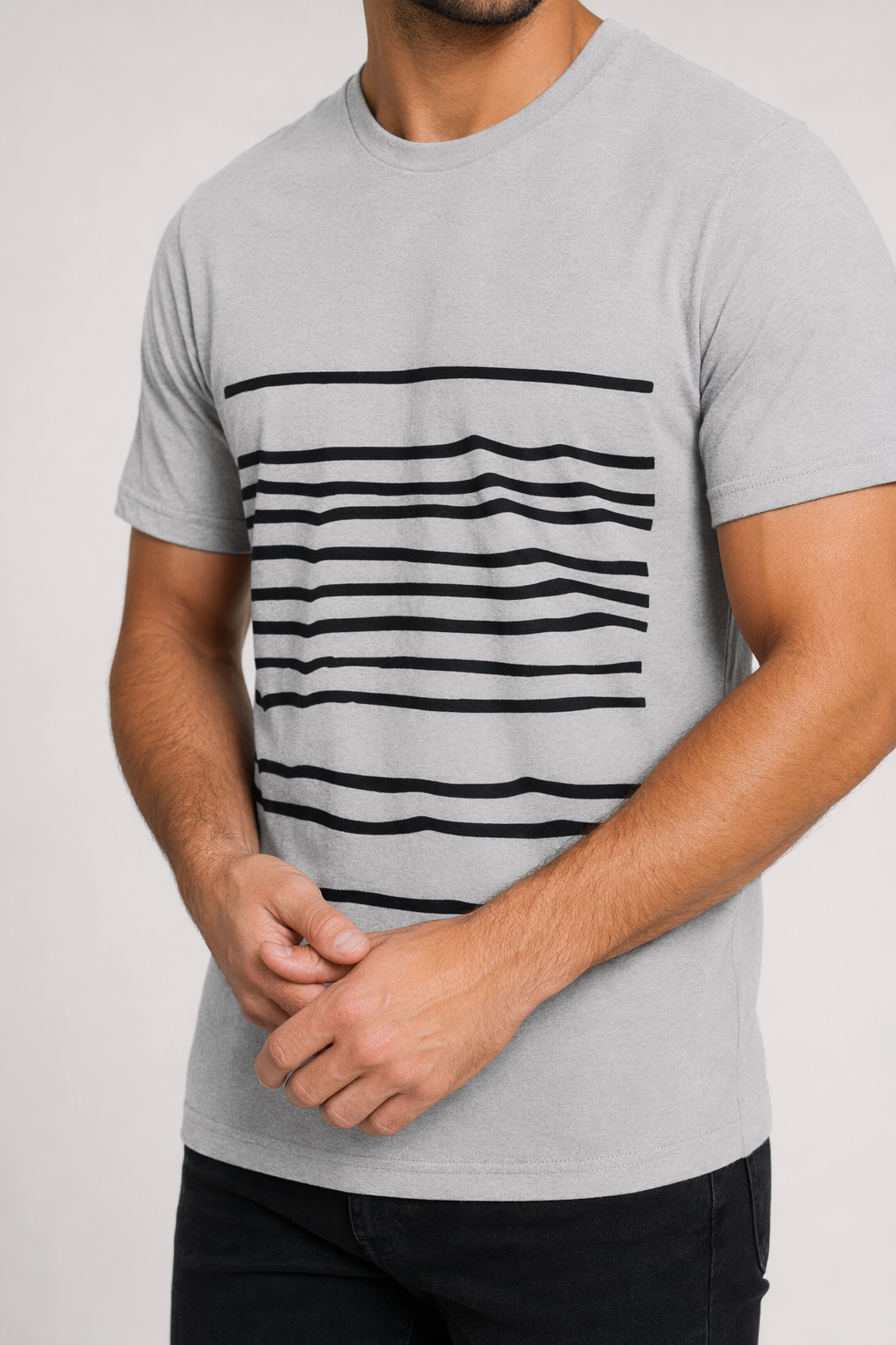 Horizontal Lines Men's Tee Athletic Heather